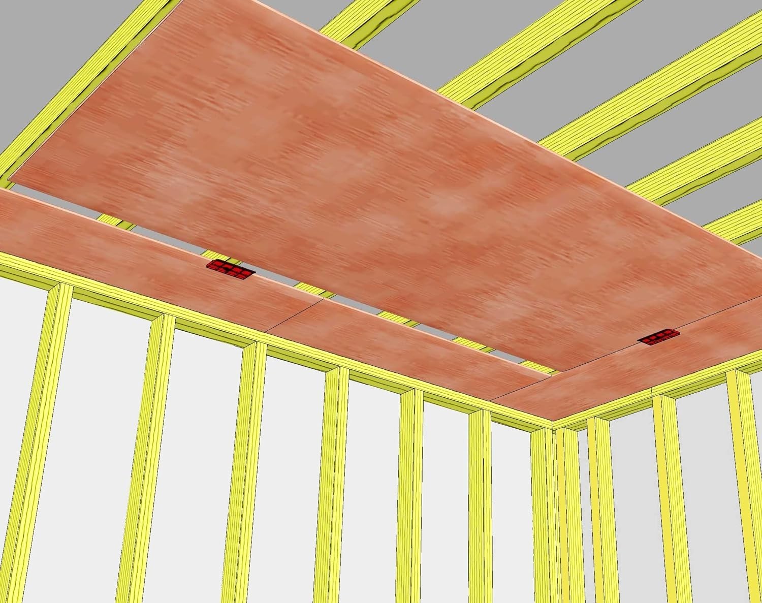 Drywall Fitting Tool Set - 2 Red Acrylic Boardmates for Efficient Installations