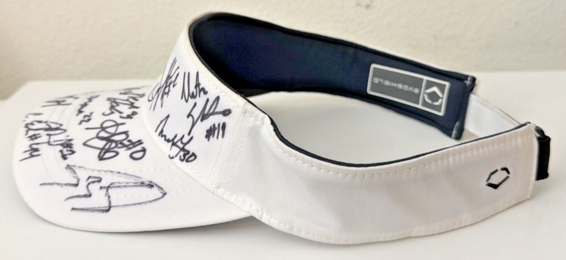 Evoshield White Golf Tennis Visor Hat Multi Signature Autographed Adjustable