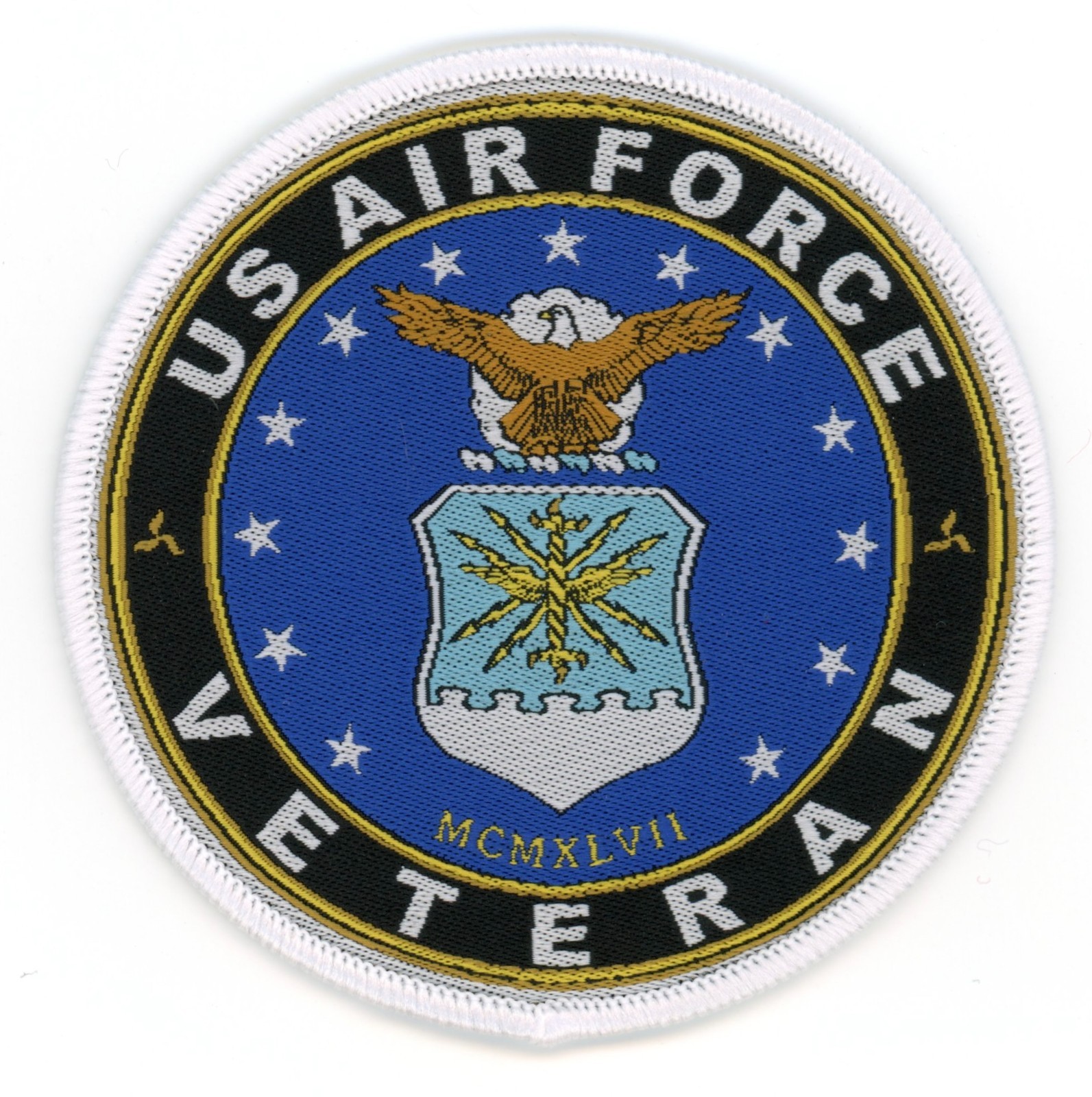 United States Air Force Veteran Patch Iron-On Sew-On Military Service Gear Appli