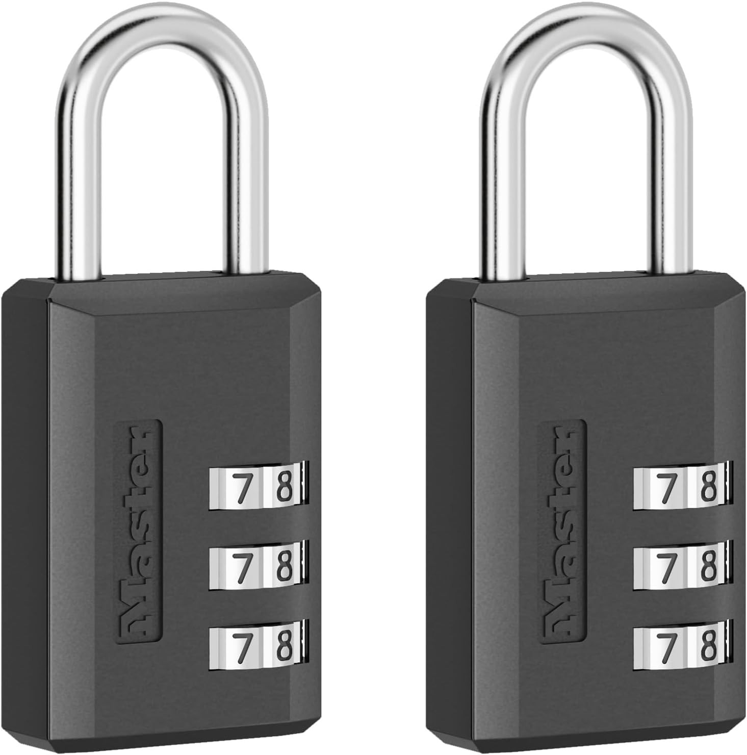 Combination Padlock, Resettable 3-Digit Code 2-Pack 647BLKEC2 | 1-3/16-inch M...