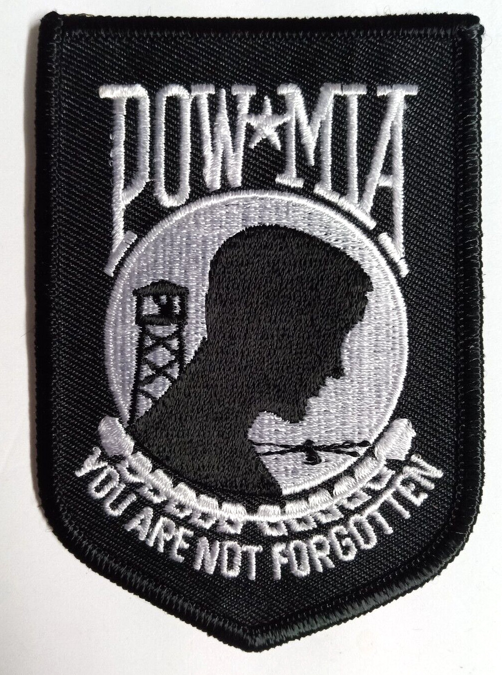 POW & MIA You Are Not Forgotten Embroidered 3.5"h Military Iron On Patch NEW