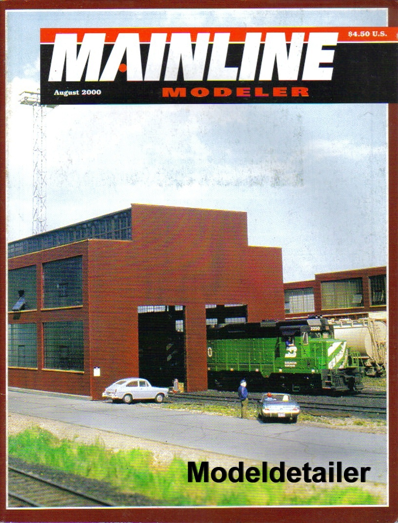 Mainline Modeler Aug 2000 Milwaukee SD7 Cryogenic Cars Indiana Barn KCS NKP H-6e