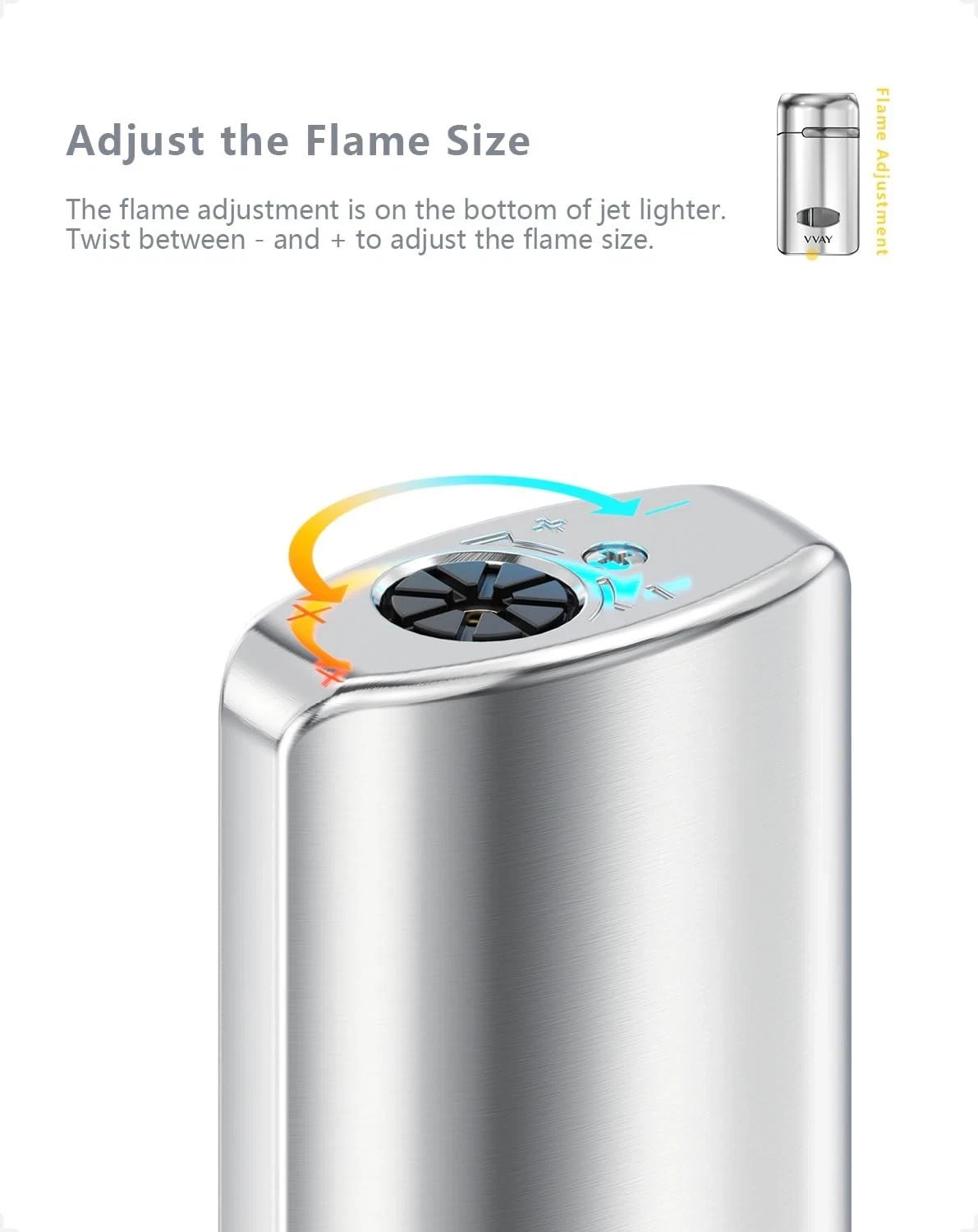VVAY Windproof Jet Flame Lighter Butane Refillable Torch Cigarette Gas
