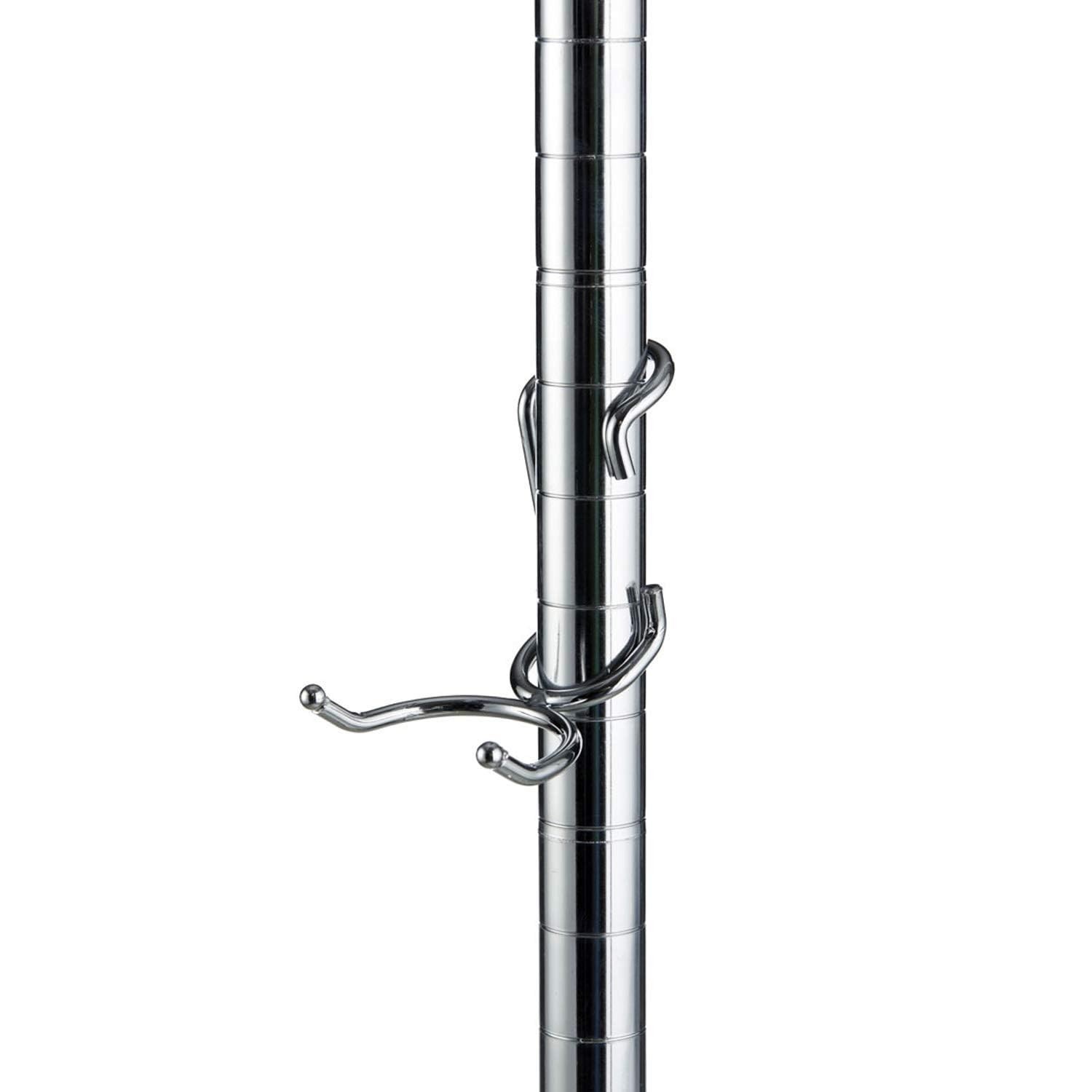 Shelf Pole Hooks 5 Pack | Chrome C-Hook for Hanging | Snap-On Hooks for 1 Inc...