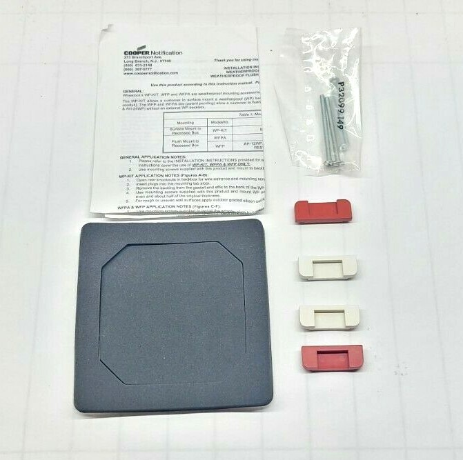 NEW COOPER WHEELOCK WATERPROOF KIT FOR AUDIBLE/VISUAL APPLIANCES WP-KIT 104486
