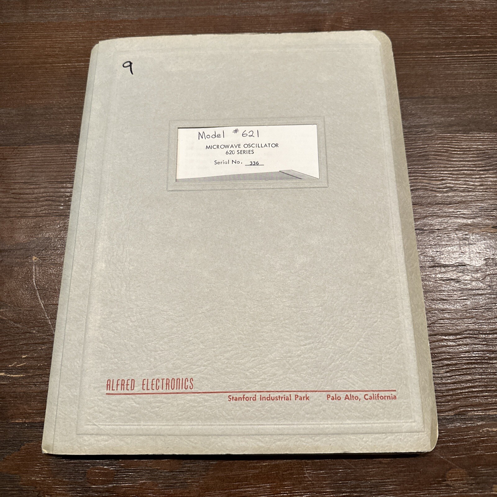 Alfred Electronics 620 Series Microwave Oscillator Instruction Serial No. 336