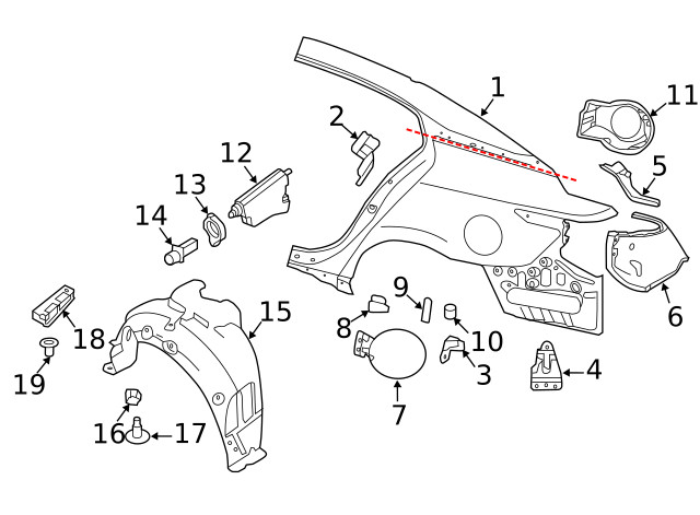 Genuine Nissan Quarter Panel Bracket G6995-3TAMA