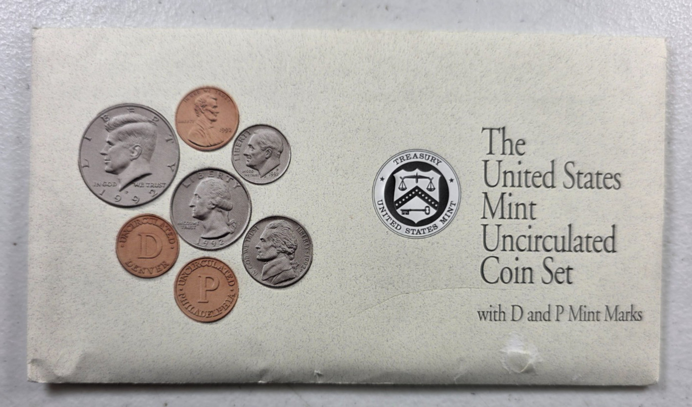 1992 P D Uncirculated Coin Set