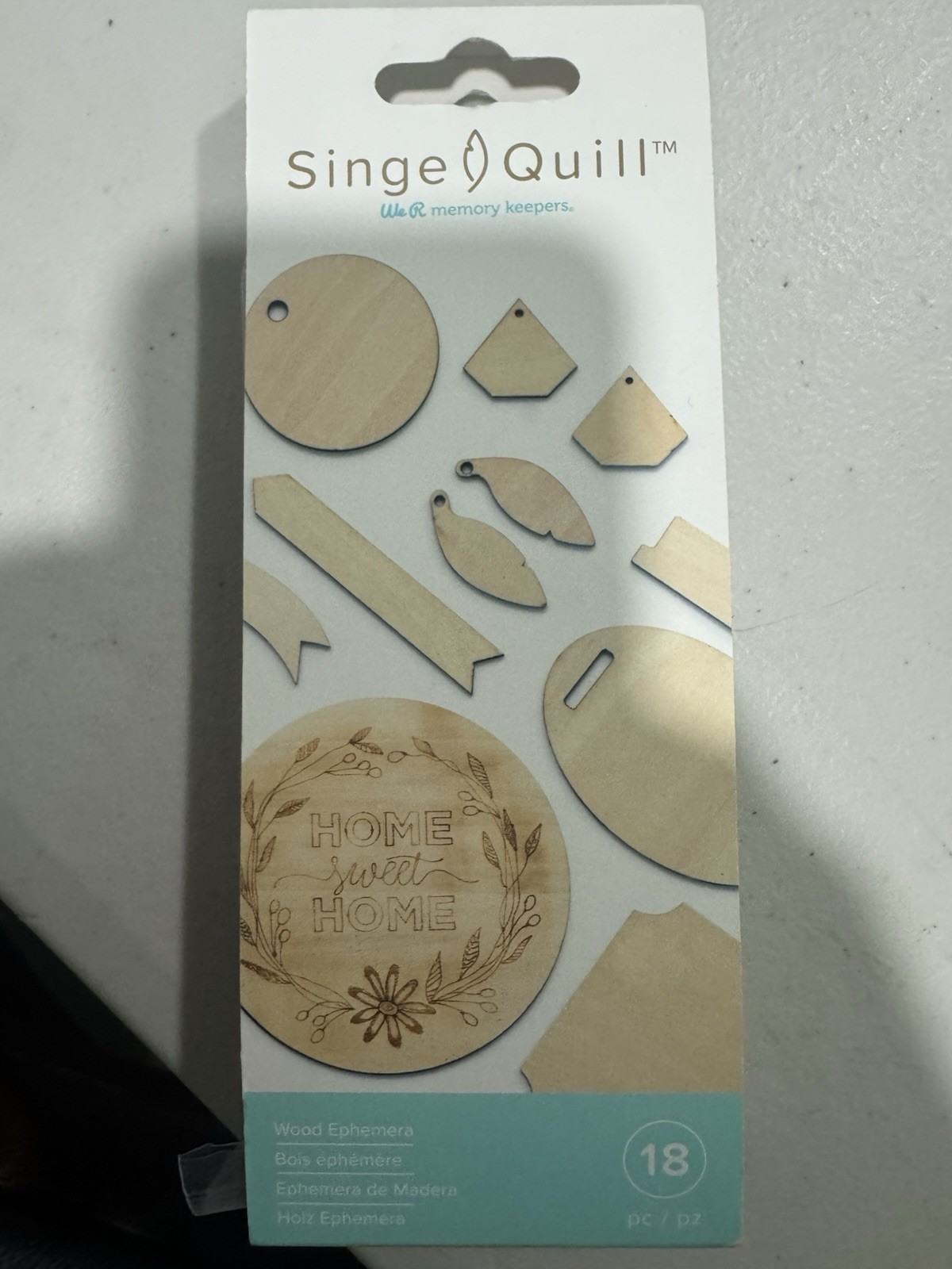 We R Memory Keepers Foil Quill Singe Quill wood Ephemera. 18 Pc.