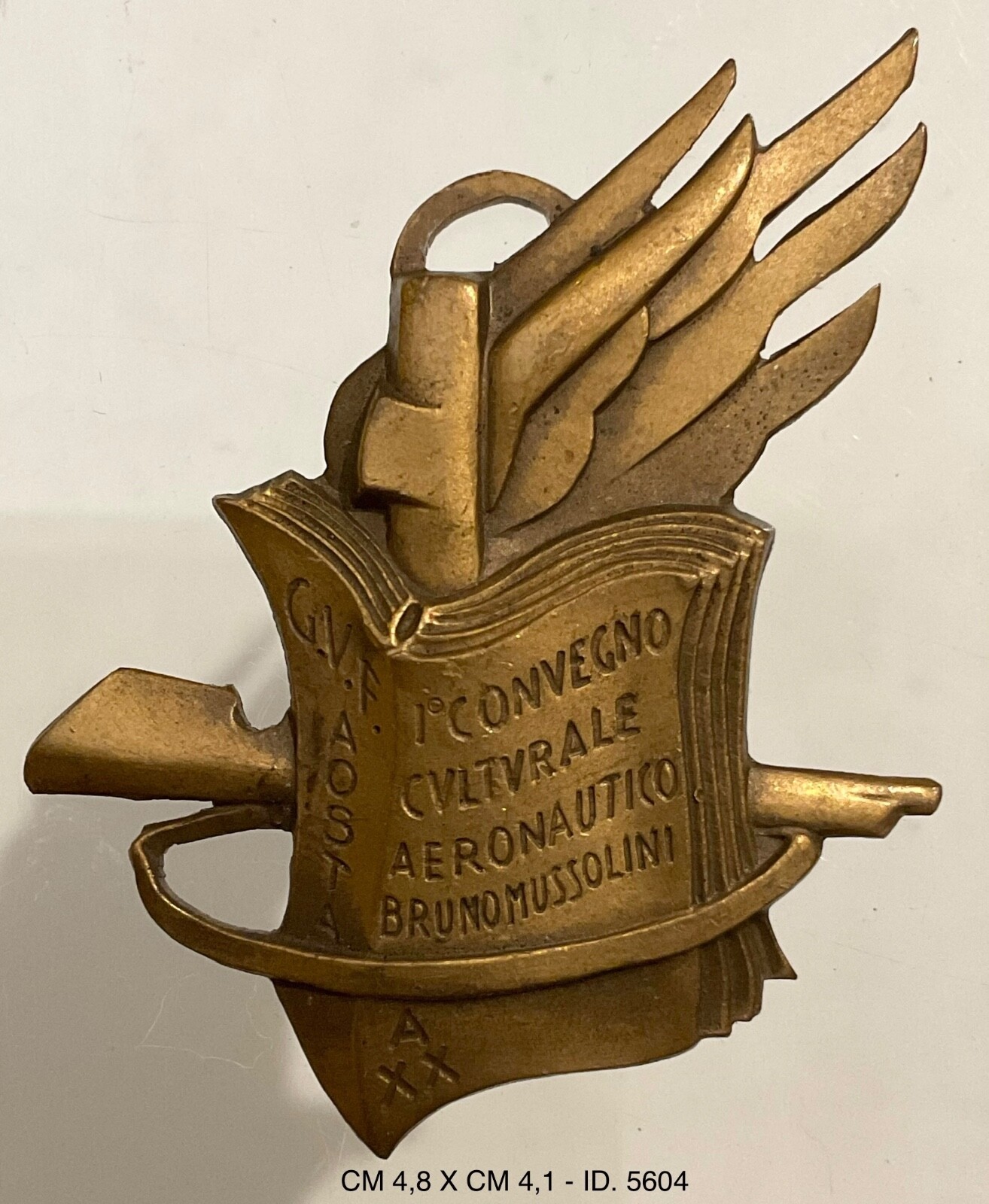 AOSTA REGIA AERONAUTICA 1* CONVEGNO CULTURALE AERONAUTICO MED. 1942 UNIVERSITARI