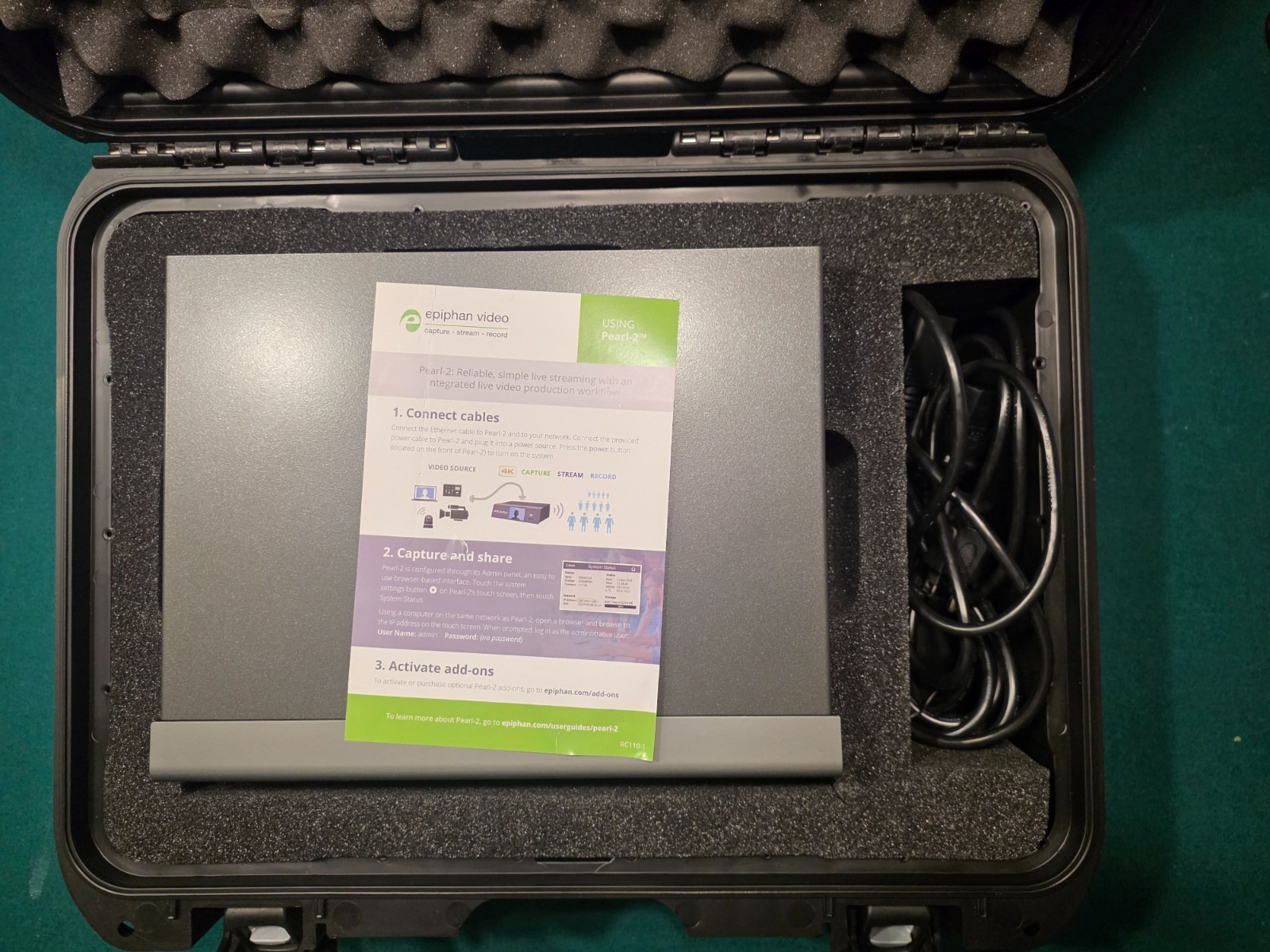 Epiphan Pearl-2 with 4k add-on HDMI/SDI Encoder - Working - Includes Hard Case