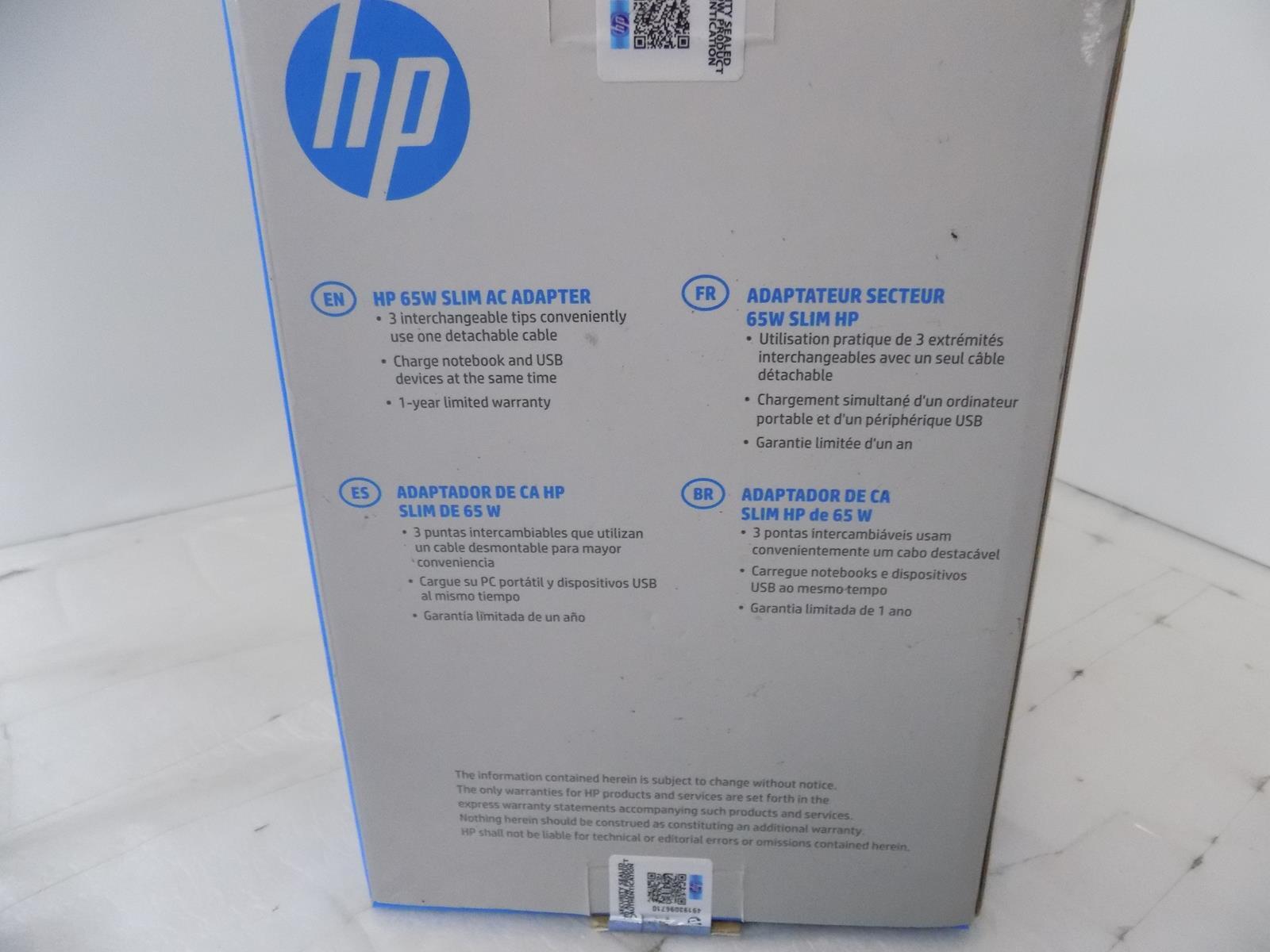 HP 65W SLIM AC ADAPTER G6H47AA#ABA