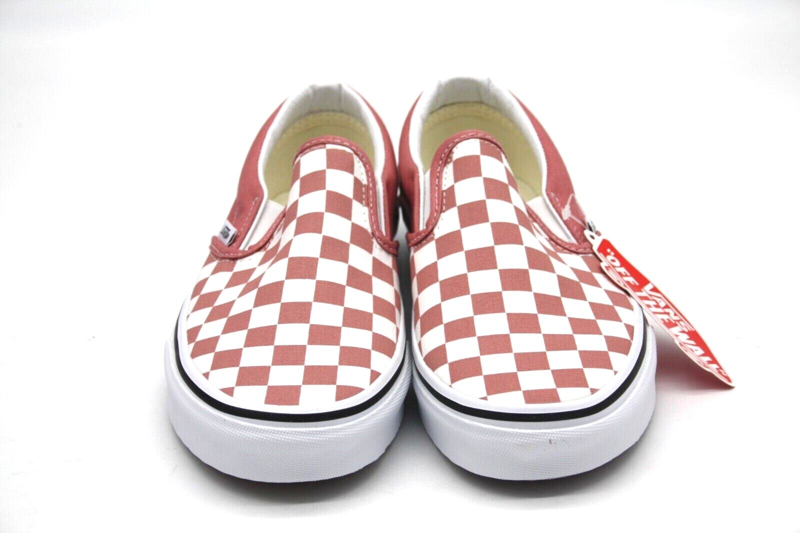 Vans Classic Slip On (Checkerboard) Rosette True White Womens SNEAKER