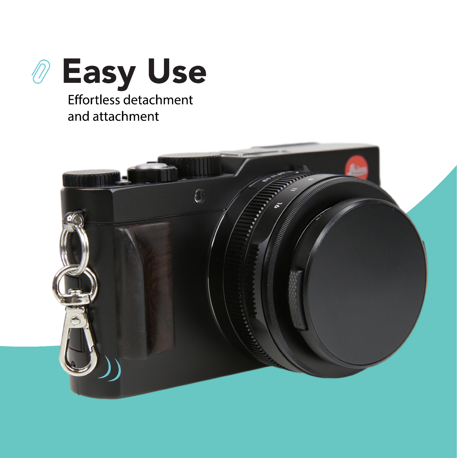 Silver Camera Quick Release for Camera with Round Strap Lugs for Camera Straps