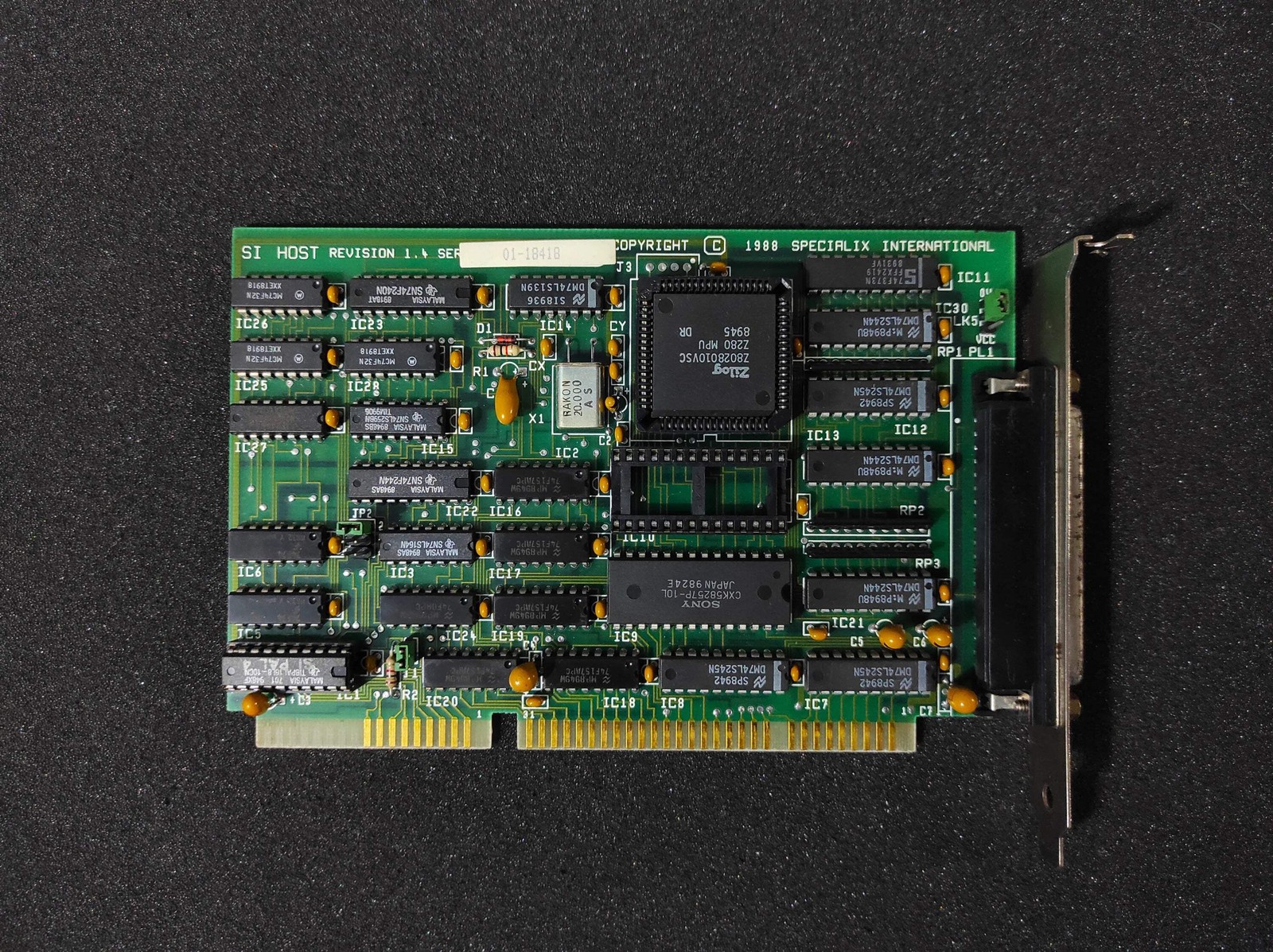 Specialix SI HOST Card 01-18418 Vintage Retro 16-Bit ISA DB37 Serial Port