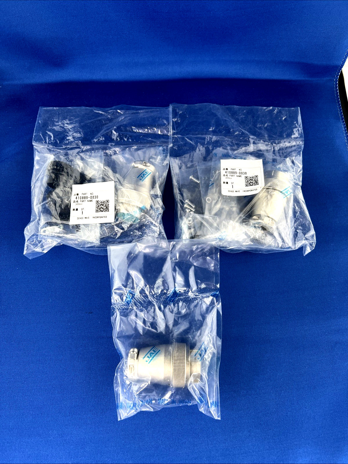 LOT 3x DENSO WAVE 410889-0030 JAE Industrial Connector Kit NEW Open Box Sealed