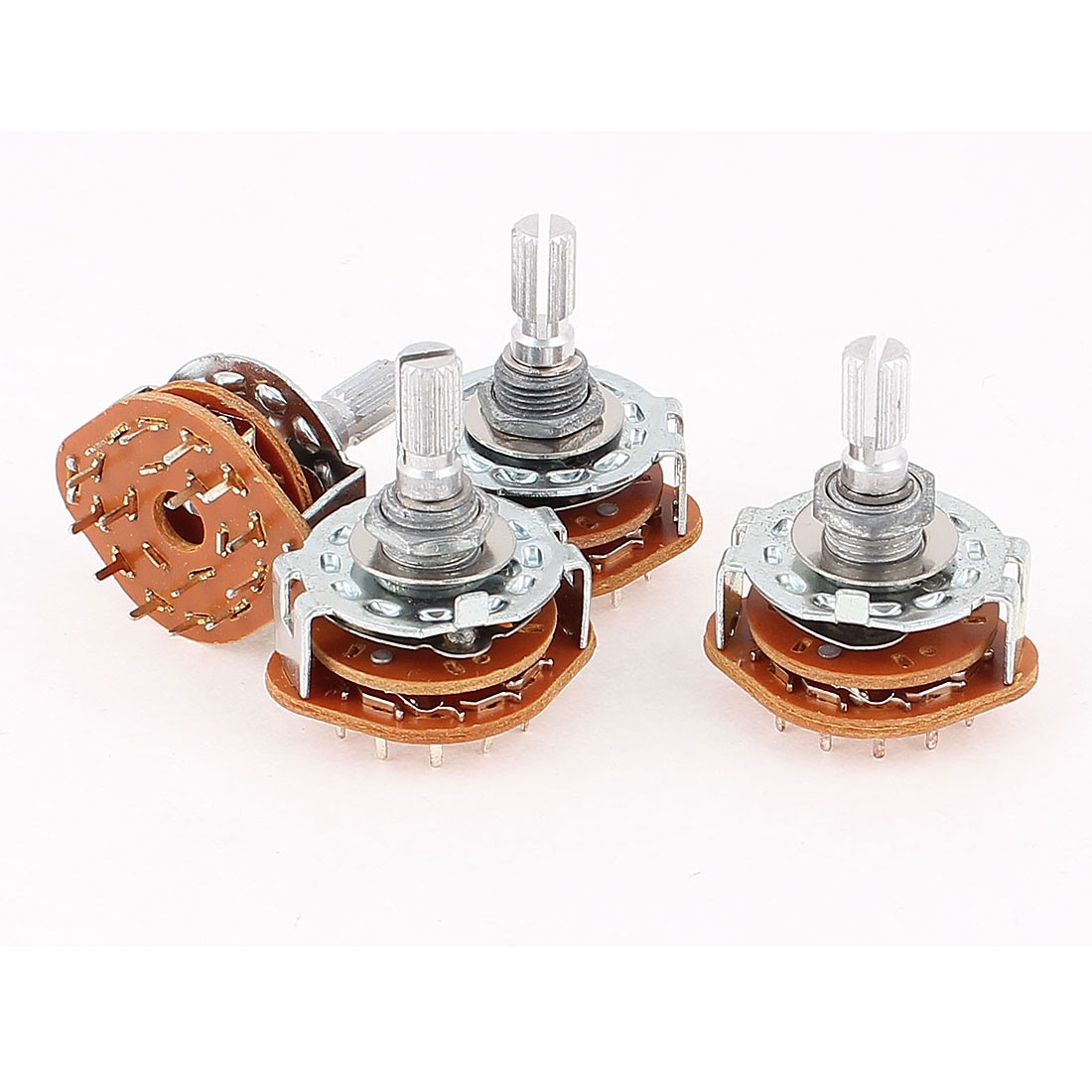 4 x Rotary Switch Potentiometer 3 Pole 4 Position 15 Pins