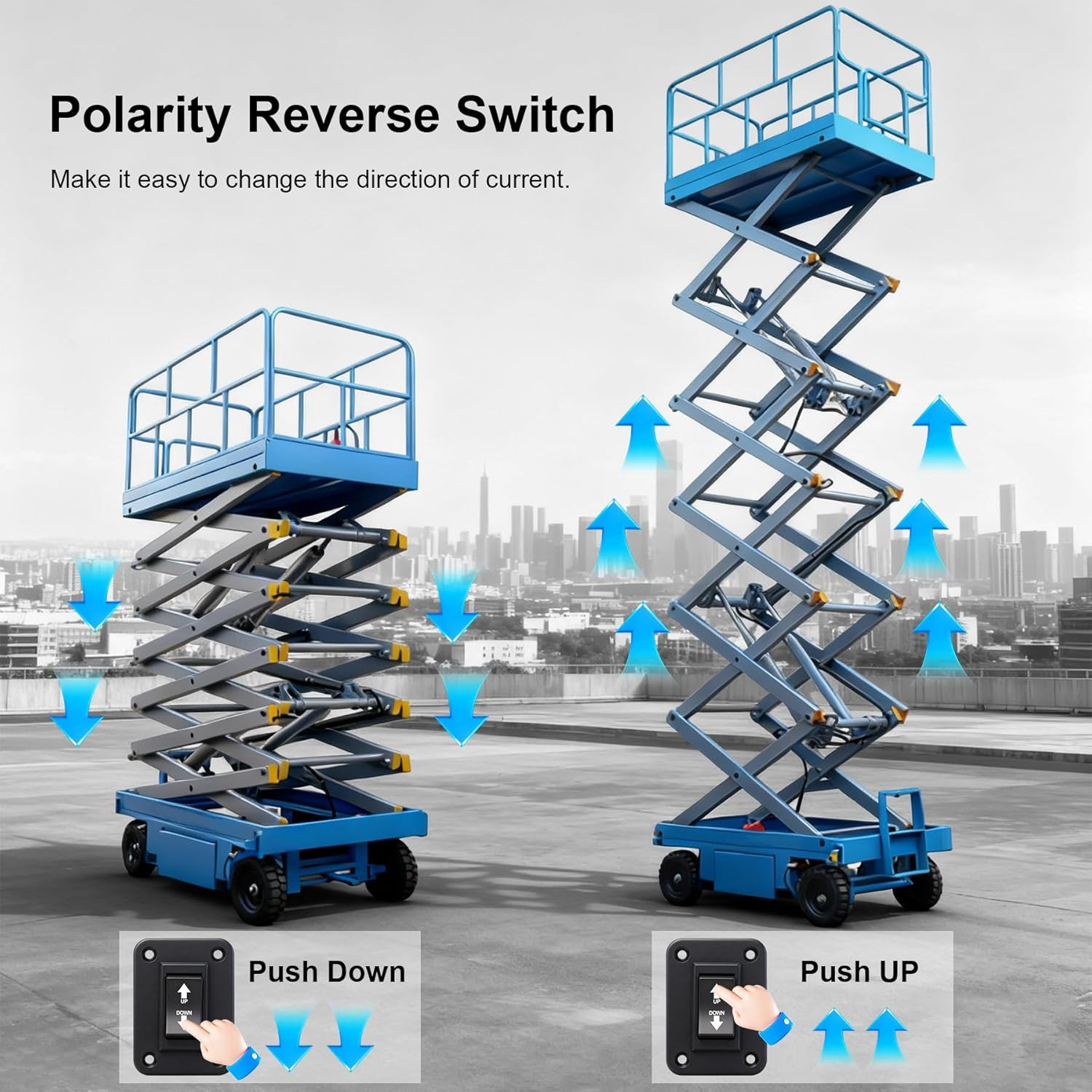 UP down Momentary Reverse Polarity Switch, 12V 30A DPDT, Polarity Reversing