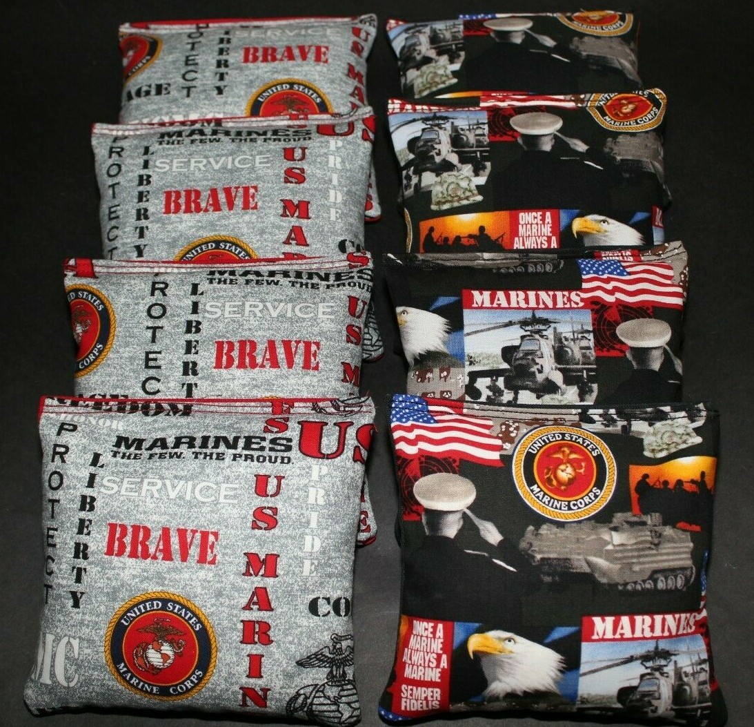 USMC USA Marines Military Emblem 8 ACA regulation custom Cornhole bags