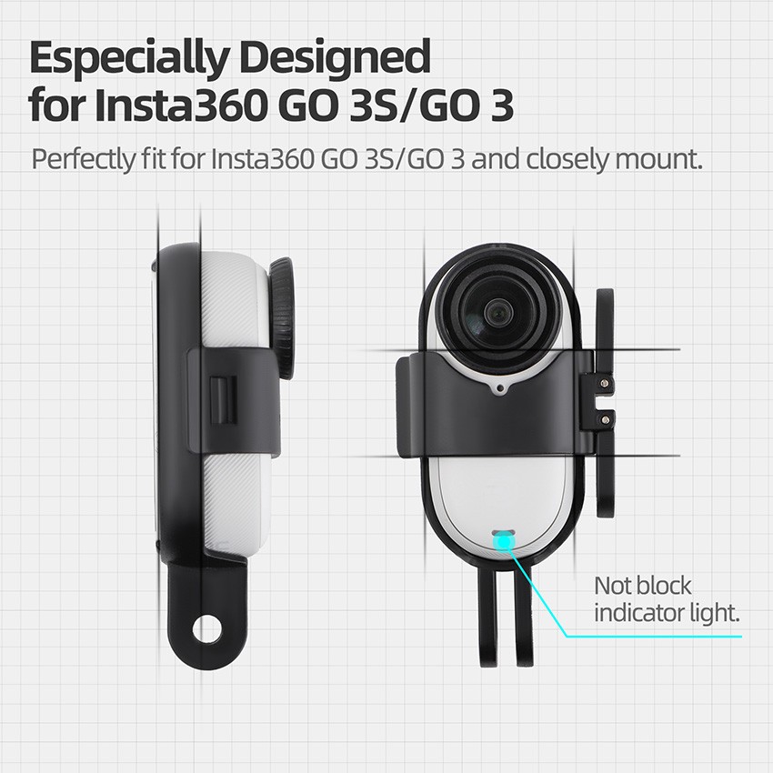 Plastic Foldable Vertical-Horizontal Mount Adapter for Insta360 GO 3S/GO 3