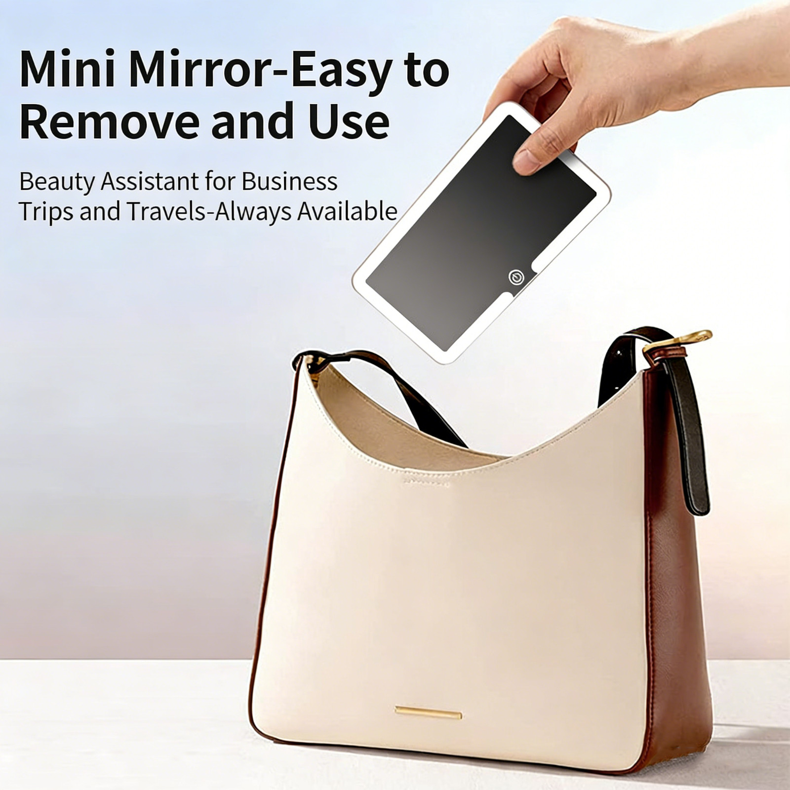 Car Sun Visor Makeup Mirror, Rechargeable LED Sun Visor Mirror with Touch-Screen
