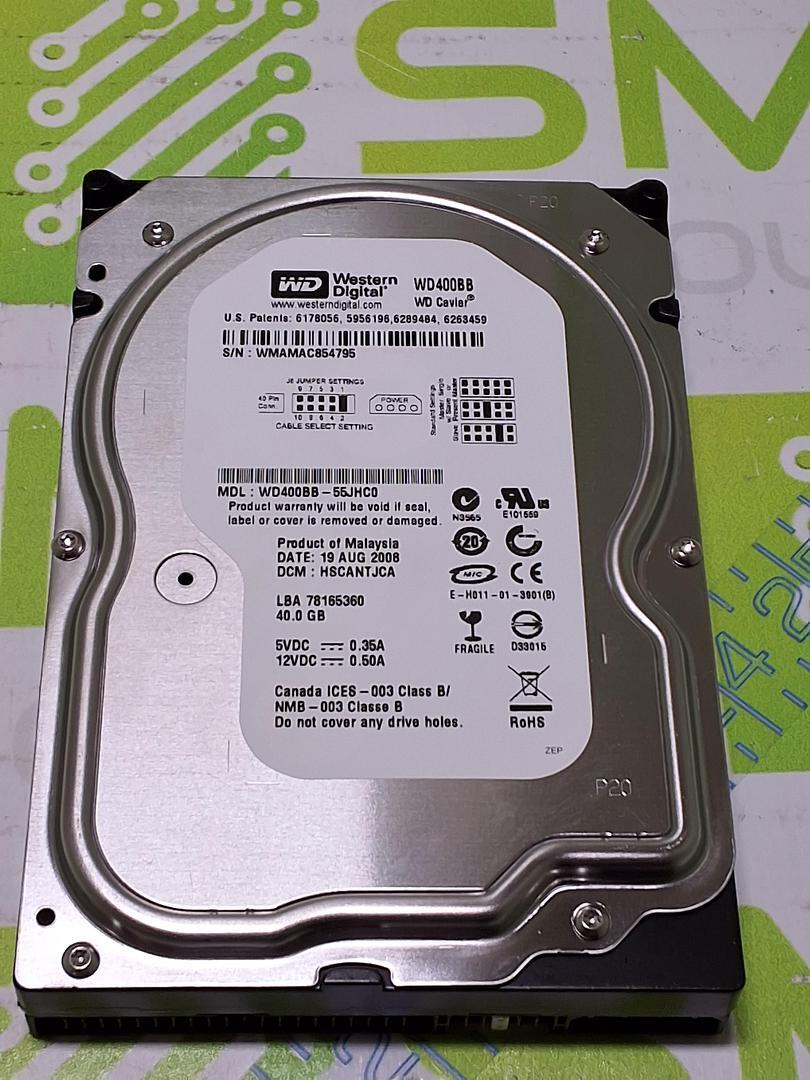 WESTERN DIGITAL WD400BB-55JHC0 HARD DRIVE