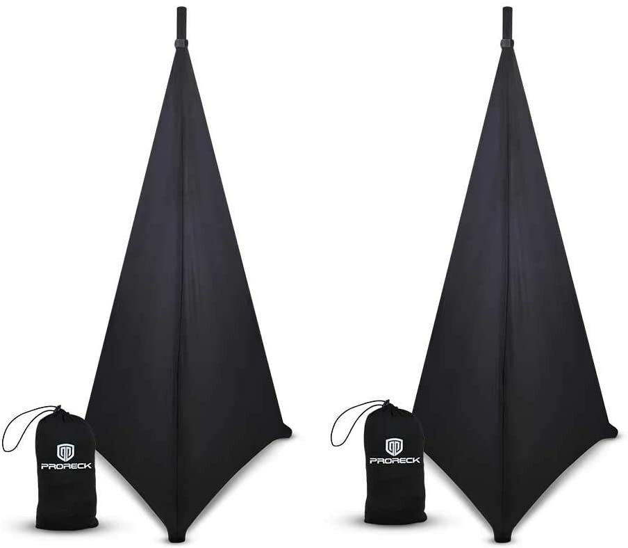 PRORECK Speaker Stand Cover Tripod Skirt Skrim 360 Degree Black x 2 PCs
