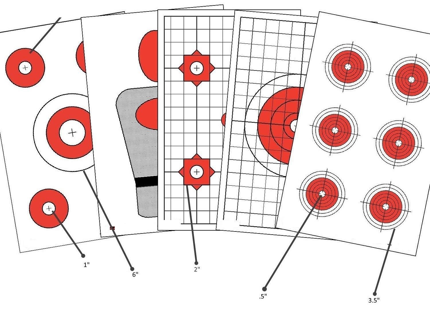 125 EZ2C Targets Tactical Favorites 5 Styles Paper Targets Bundle 11"x17" USA Ma