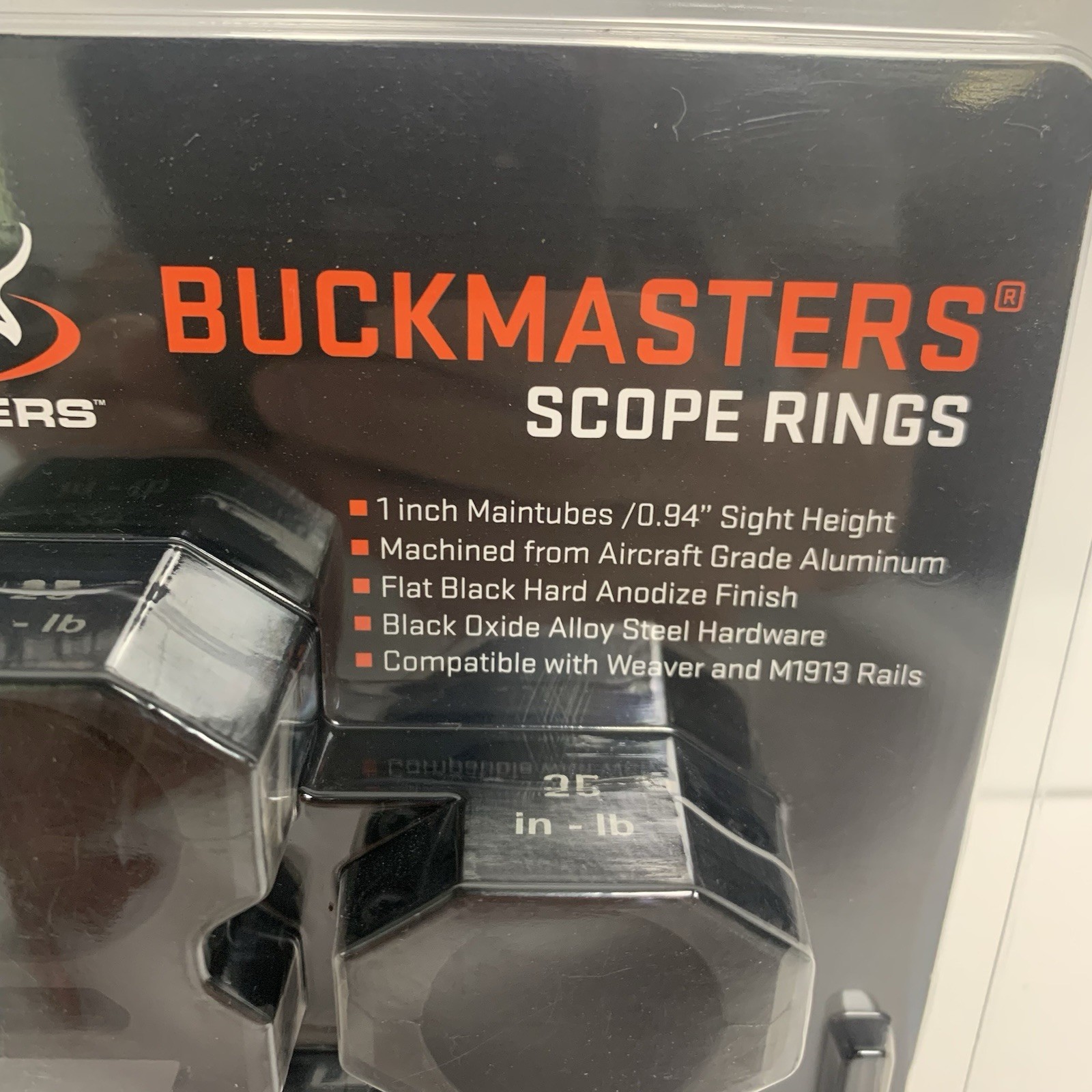 Sig Sauer Scope Ring Set 1 Inch 0.94” Medium Buckmasters Matte Black - SOA10034