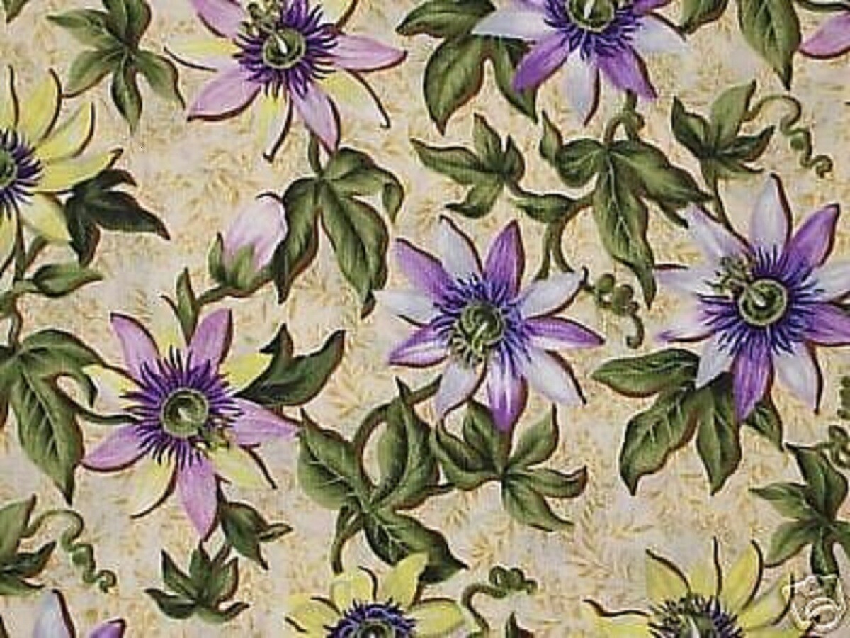 HOFFMAN "Victoriana Yellow /Puple #B694 " QUILT FABRIC