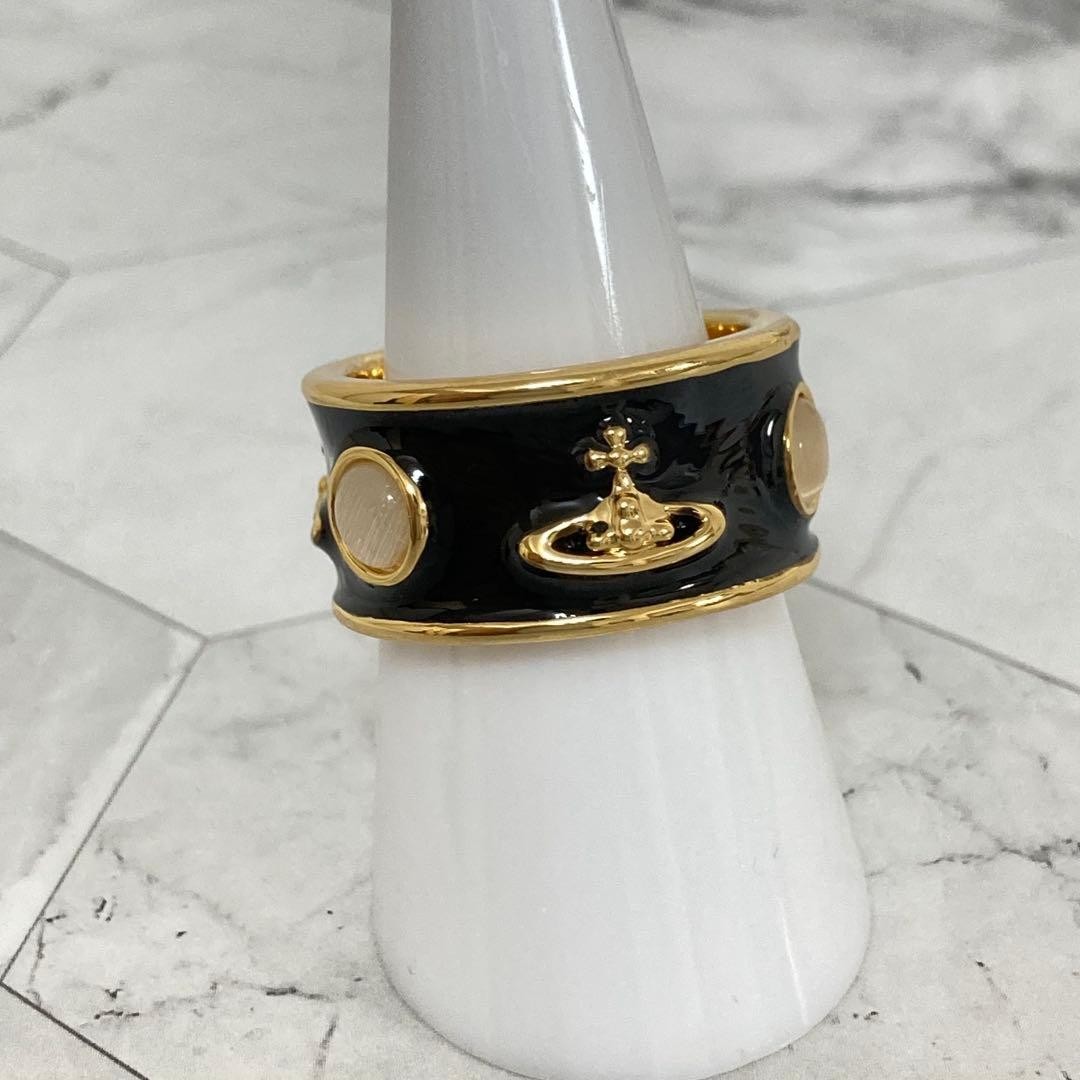 Vivienne Westwood King Ring Black Gold Size 8-8.5 Mens Accessory with drawstring