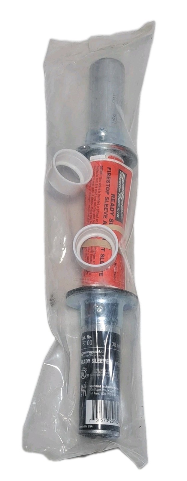 SpecSeal FS100 Firestop Steel Ready Sleeve Kit w/ Escutcheon Plates & Gaskets 1"