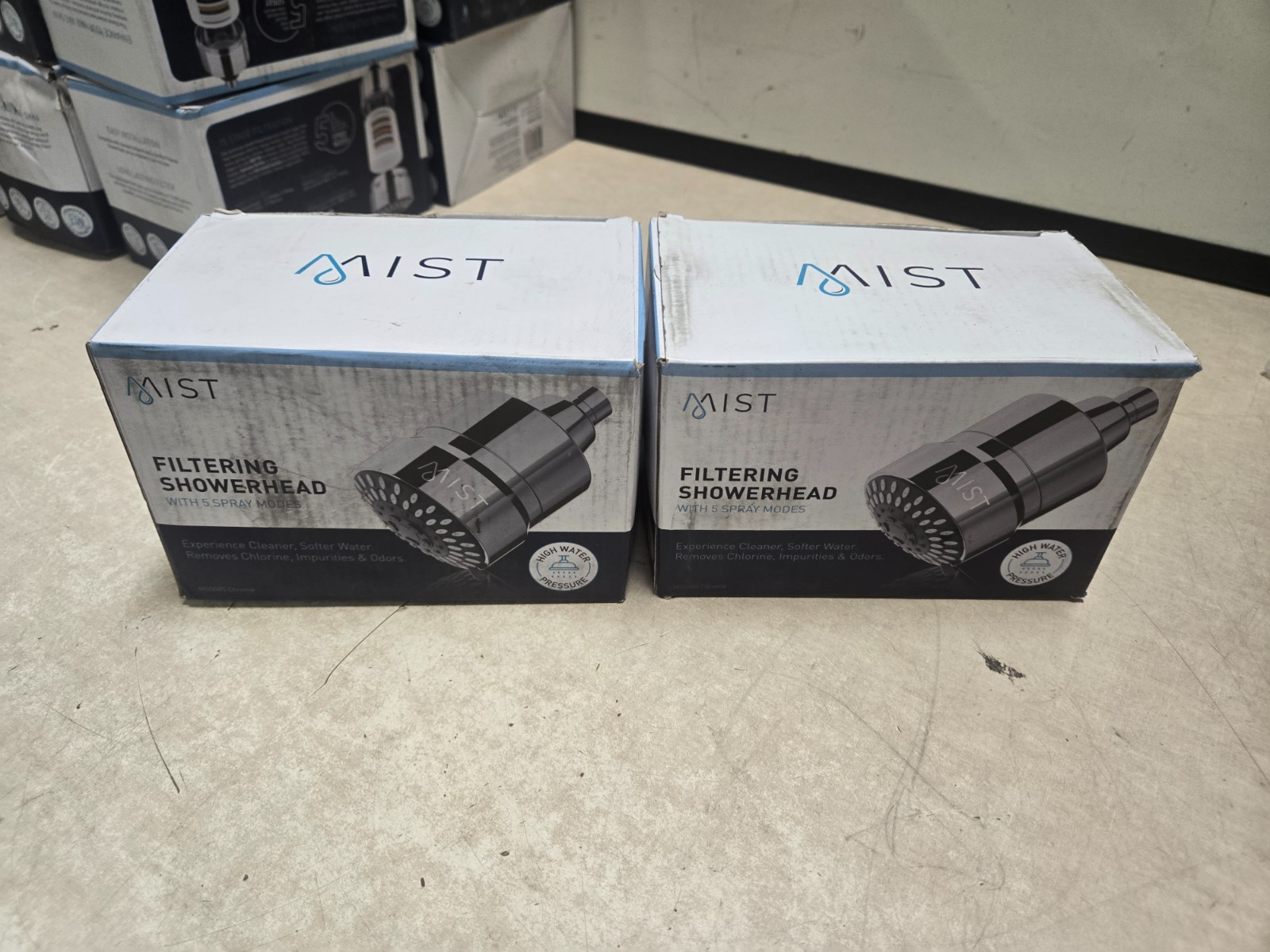 LOT OF 2 Mist Water Softening 15 Stage Filtered Shower Head 5-Settings Chrome