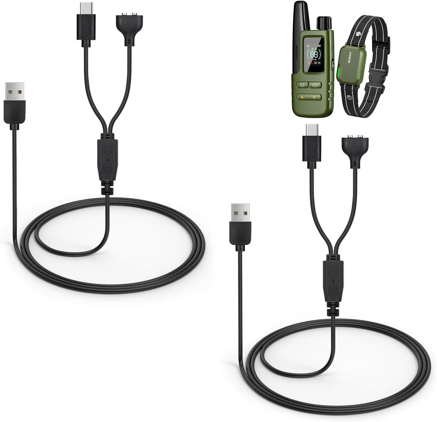 USB Charging Cable Dog Training Collar and Remote, 2-In-1 Magnetic Charging and