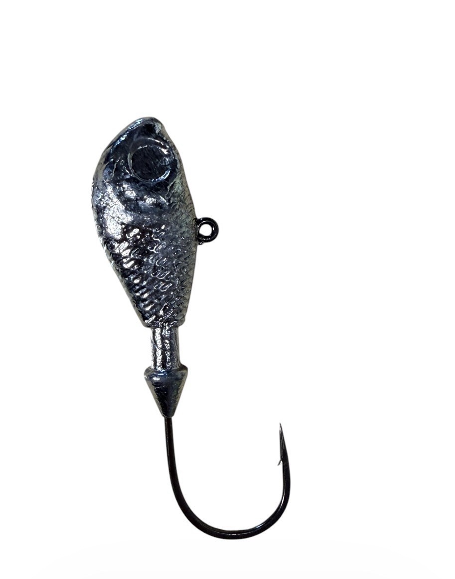 10 ULTRA MINNOW JIG HEADS 3/4 To 4oz Unpainted Jigs Black Nickel Mustad Hooks