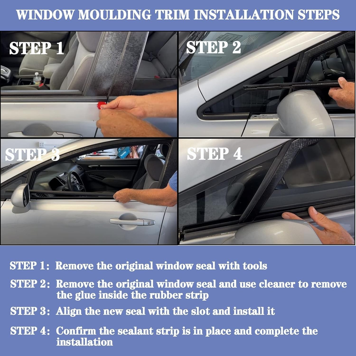 Window Weatherstrip Compatible with Honda Civic Hatchback 2016-2019 Replaces ...