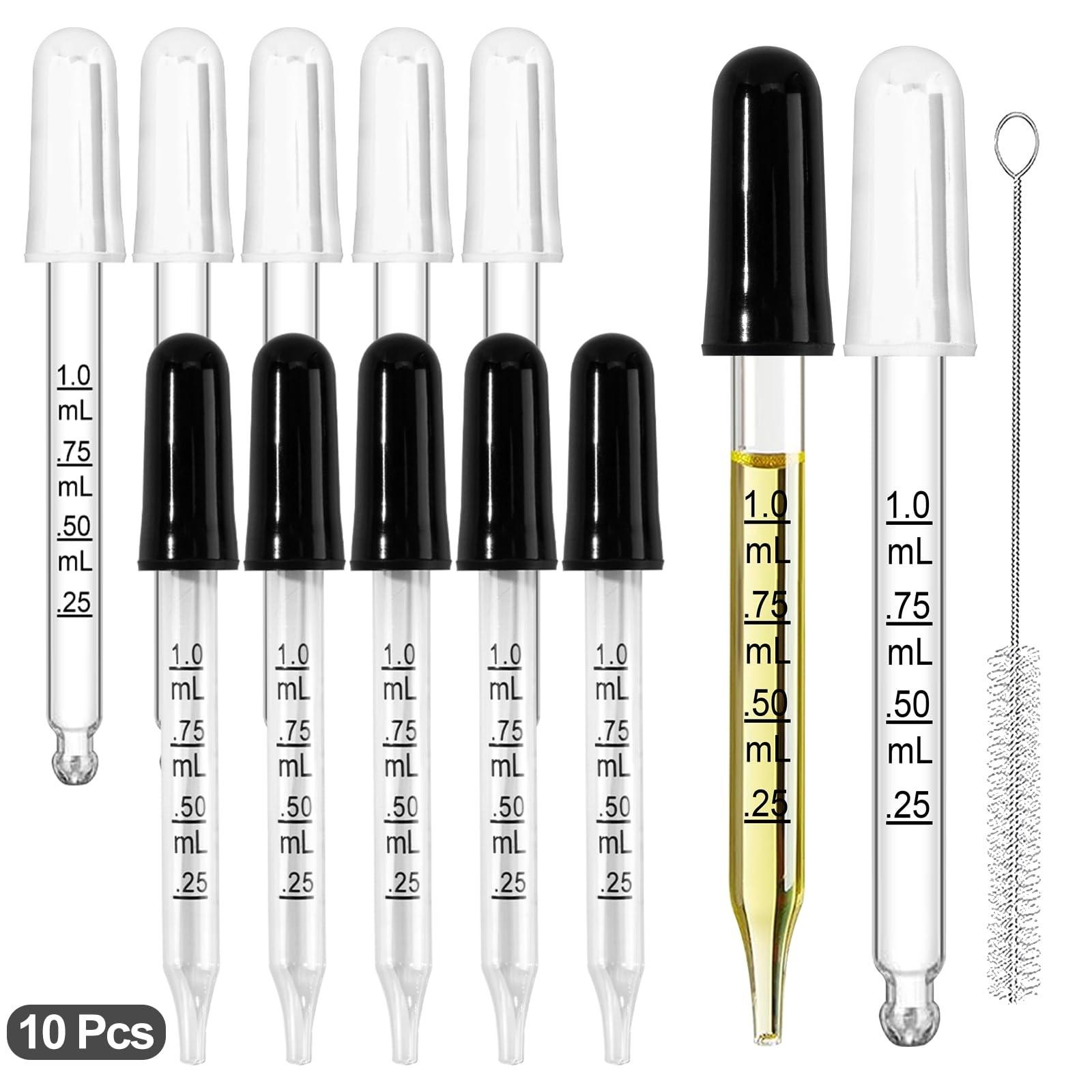 Paoeyrb 10 Pcs 1ml Precise Medicine Dropper small, white