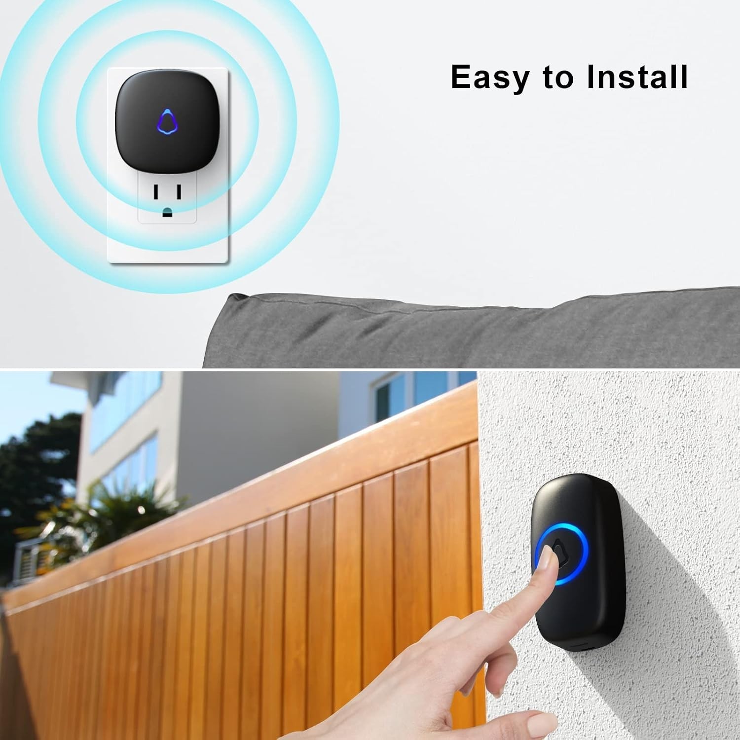 Wireless Doorbell, Easy installation, Waterproof, Adjustable Volume, 58 Chime...