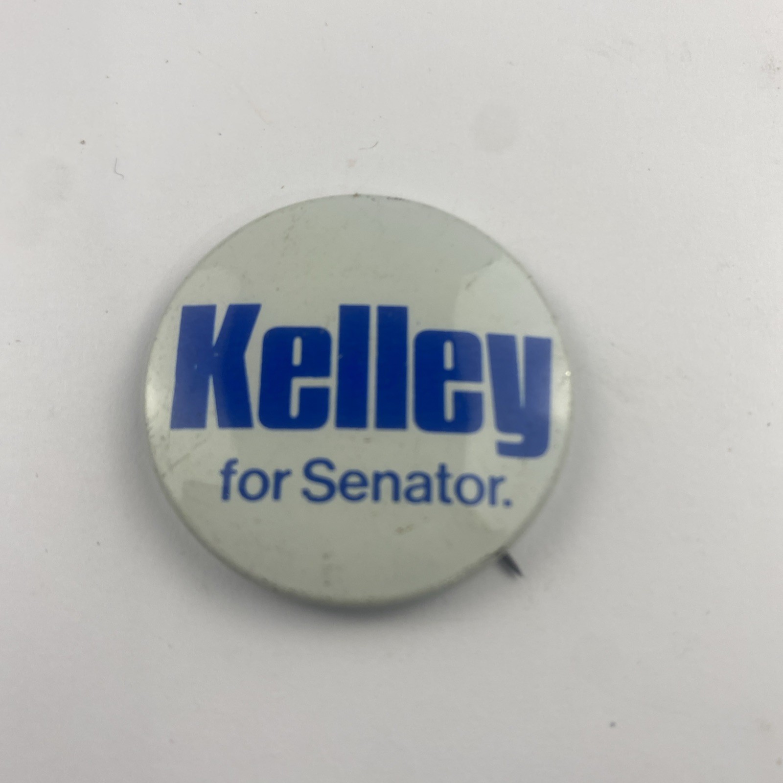 Kelly For Senator Campaign Pin/Blue On White