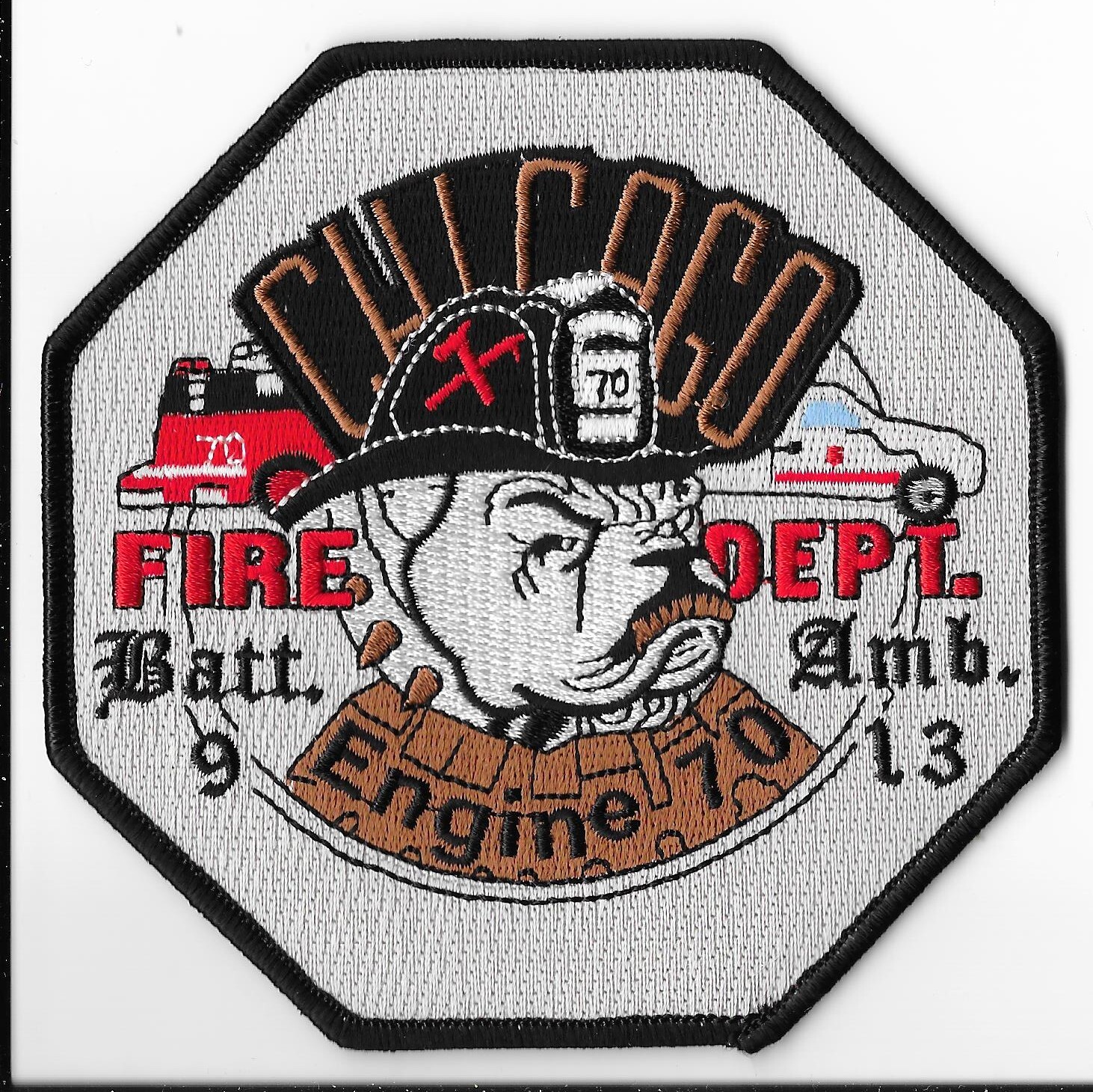 Chicago Fire Department, Illinois Engine 70 Battalion 9 Ambulance 13 Patch V1