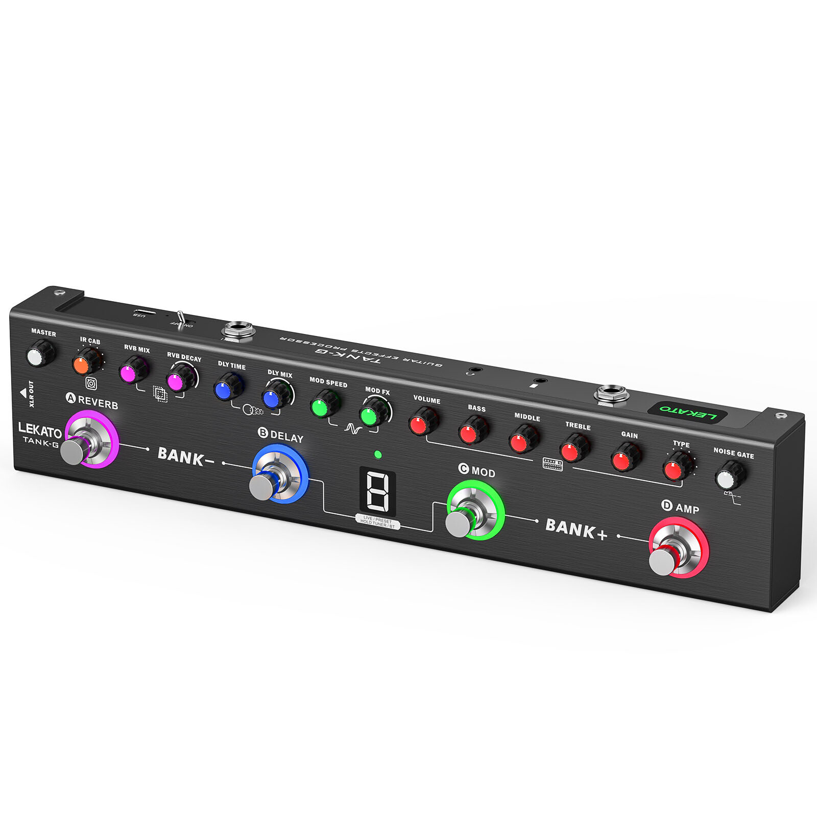LEKATO Multi Effects Guitar Effects Pedal Processor 36 Presets Built-in 3000mAh