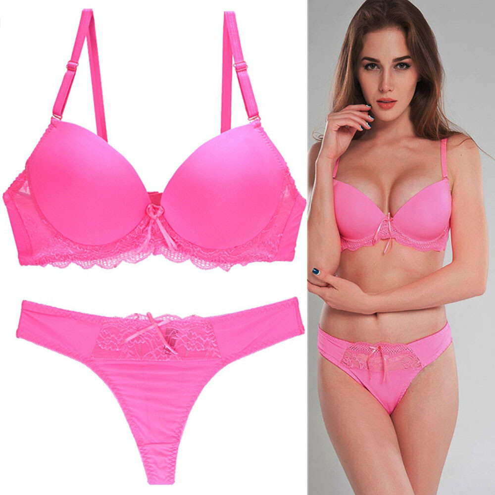 Women's Sexy Lace Push Up Bra Set Bralette Top Thong Underwear Lingerie Knicker