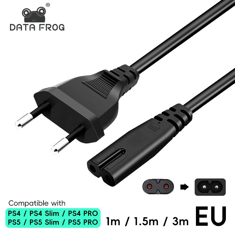 Power Cable EU Plug for PS4 PS5 Slim Pro 1m 1.5m 3m for PlayStation Console