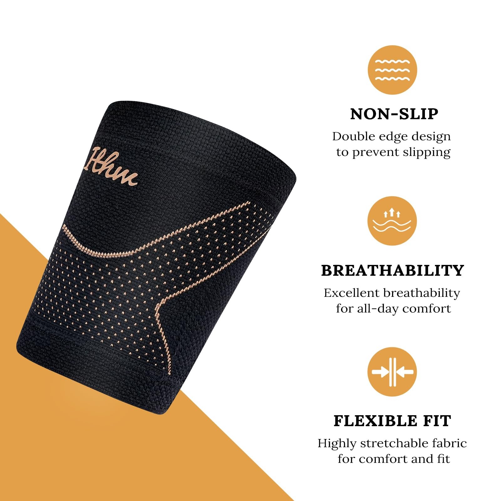 Copper Bicep Tendonitis Brace, Bicep Compression Sleeve for Pain Relief, Uppe