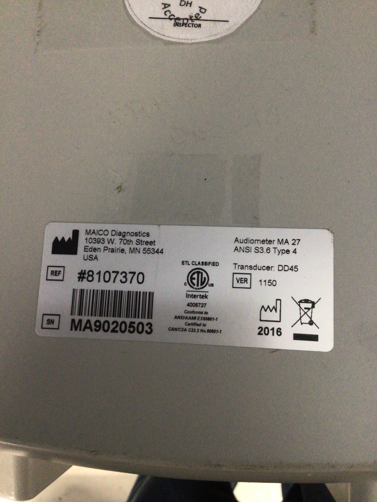 MAICO MA 27 DIGITAL AUDIOMETER