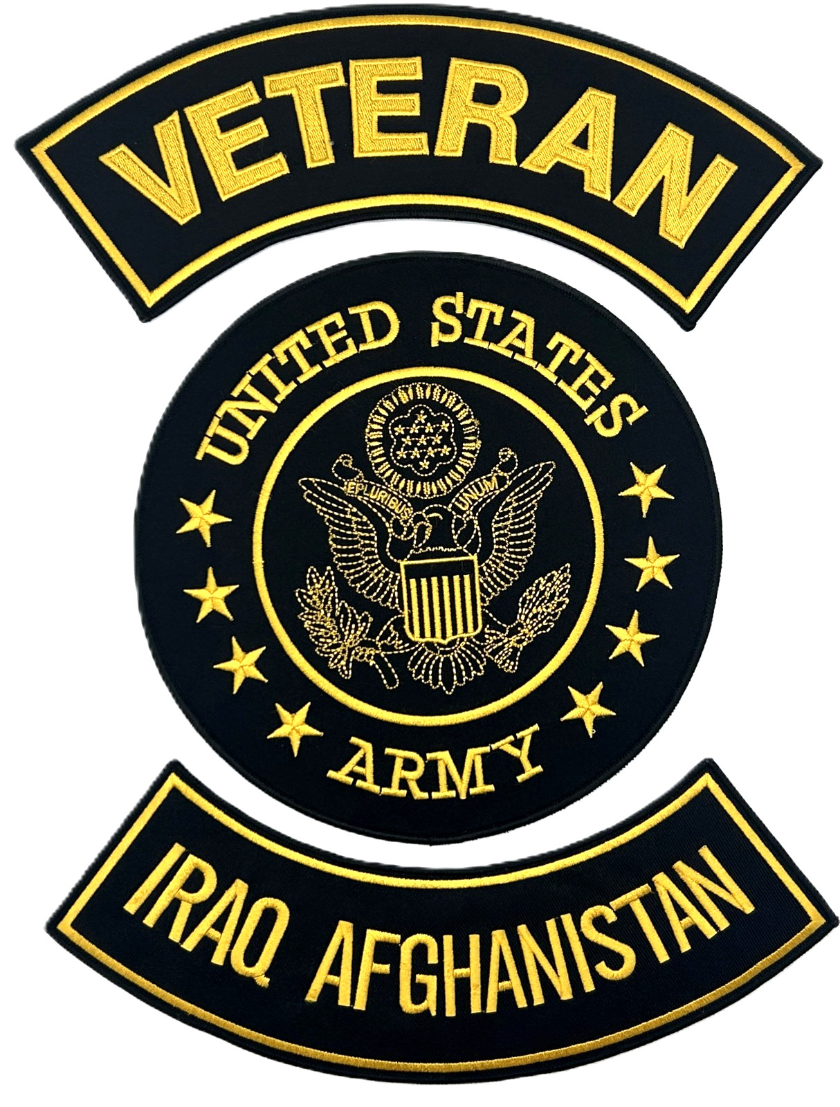 U.S ARMY SEAL VETERAN IRAQ AFGHANISTAN MILITARY MOTORCYCLE VEST LOT OF 3 PATCHES