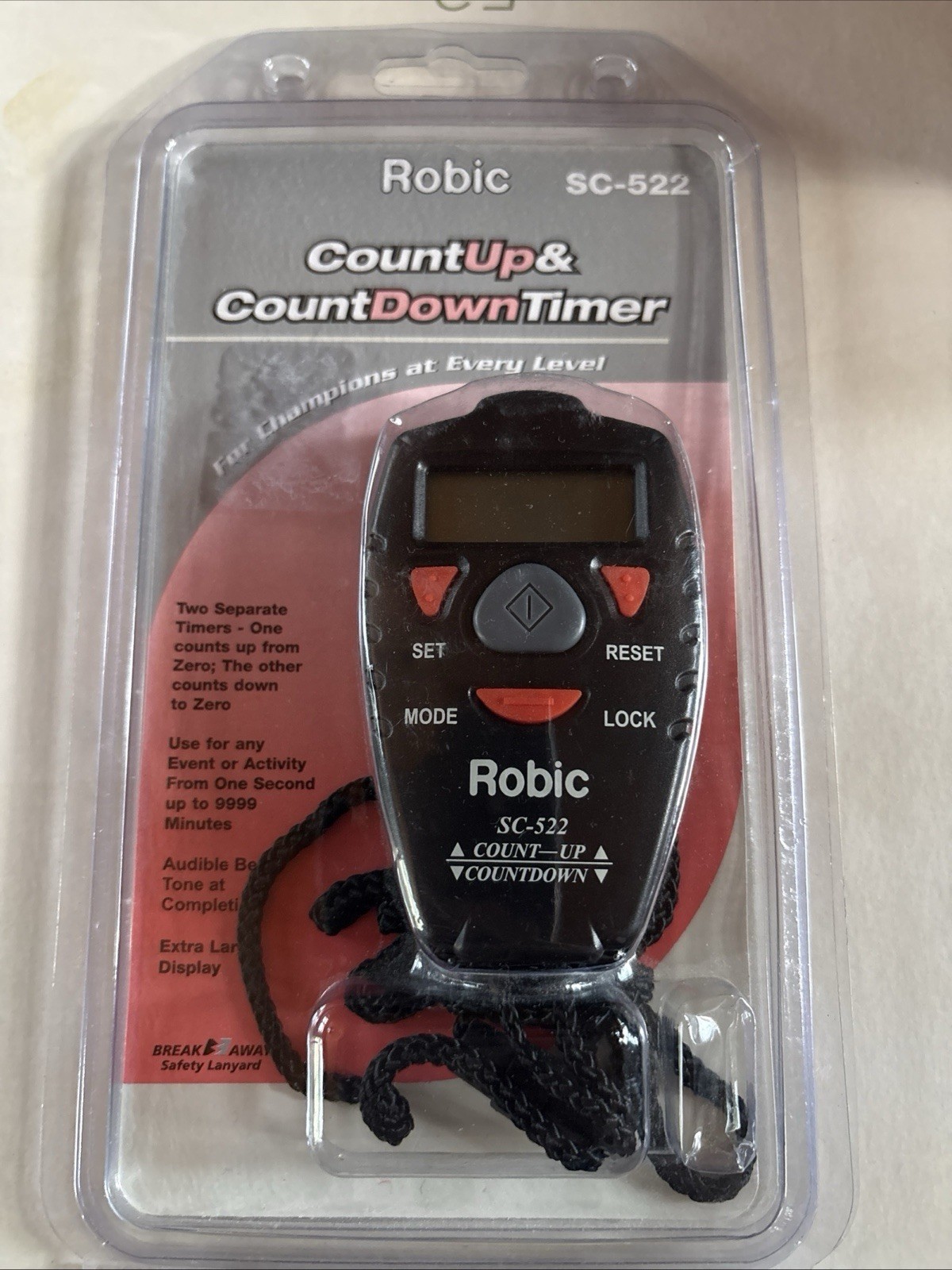 Robic SC-522 Digital Count-Up and Countdown Handheld Timer Black