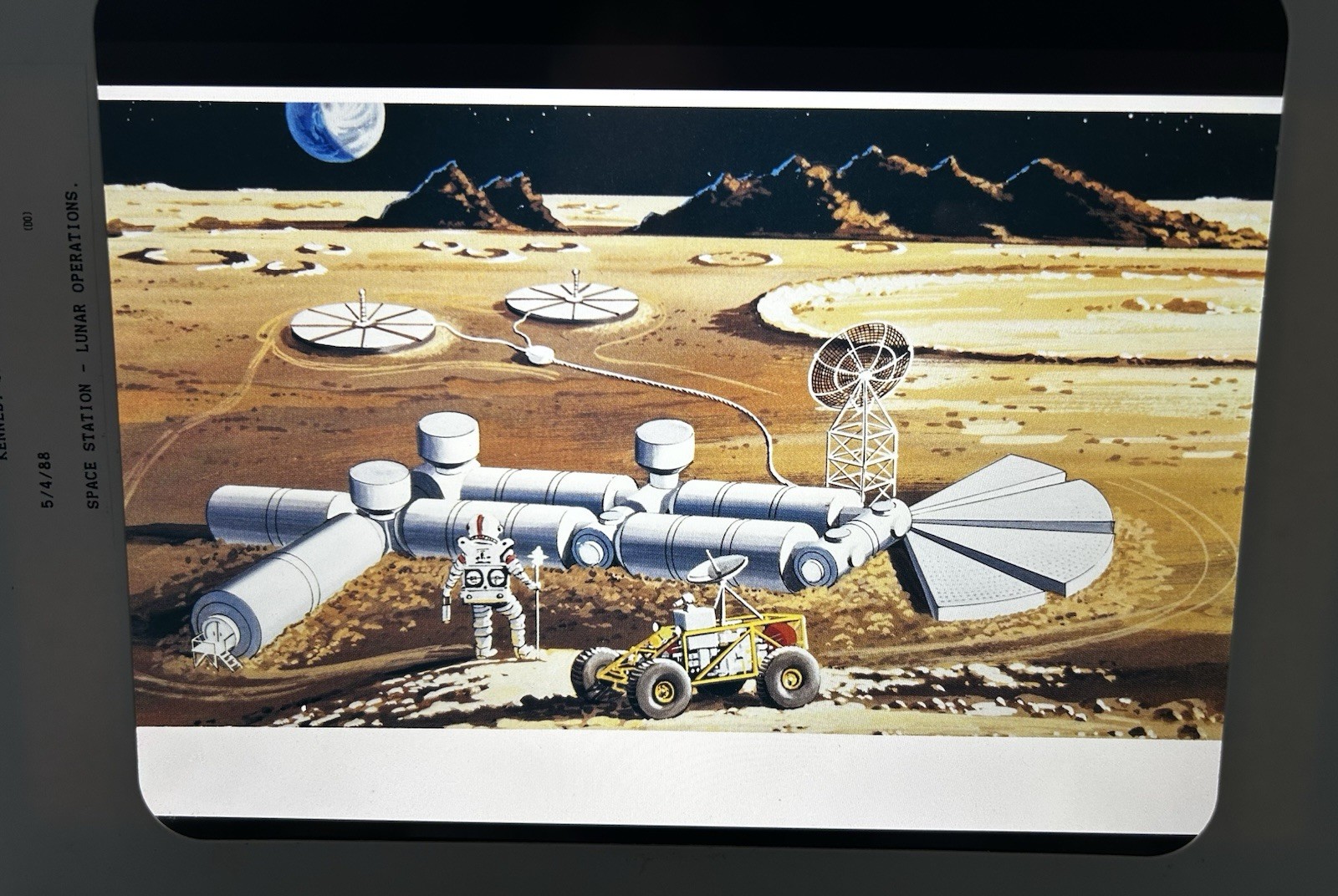 1988 NASA KSC Space Station Lunar Operations Concept Presentation Transparency