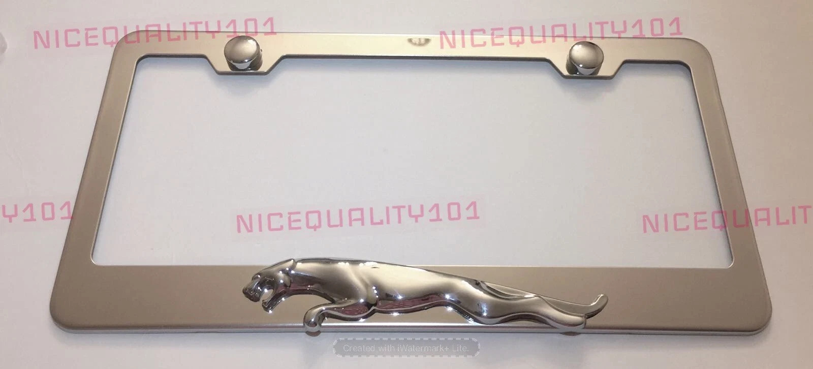 3D Jaguar Stainless Steel Chrome Finished License Plate Frame Rust Free