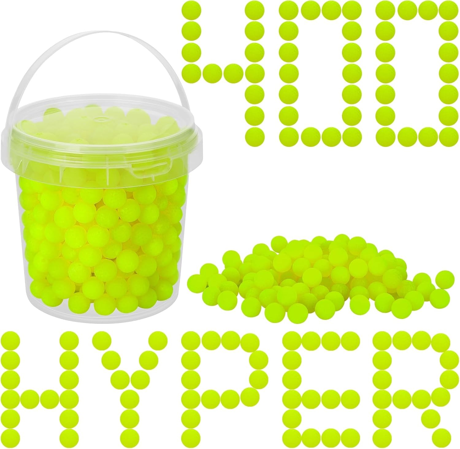 400 Refill Balls Ammo for Nerf Hyper Gun, 0.55 in Gun 0.55", Yellow